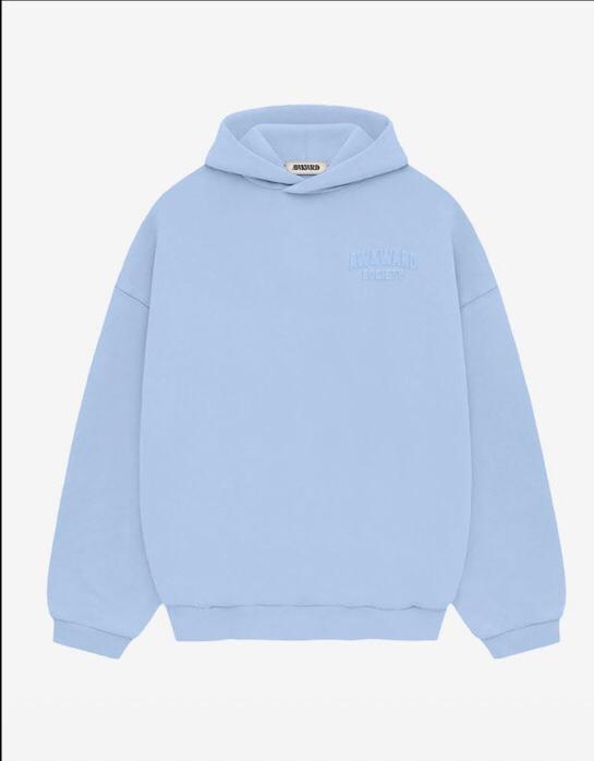 Blue Cotton Fleece Mens Hoodie