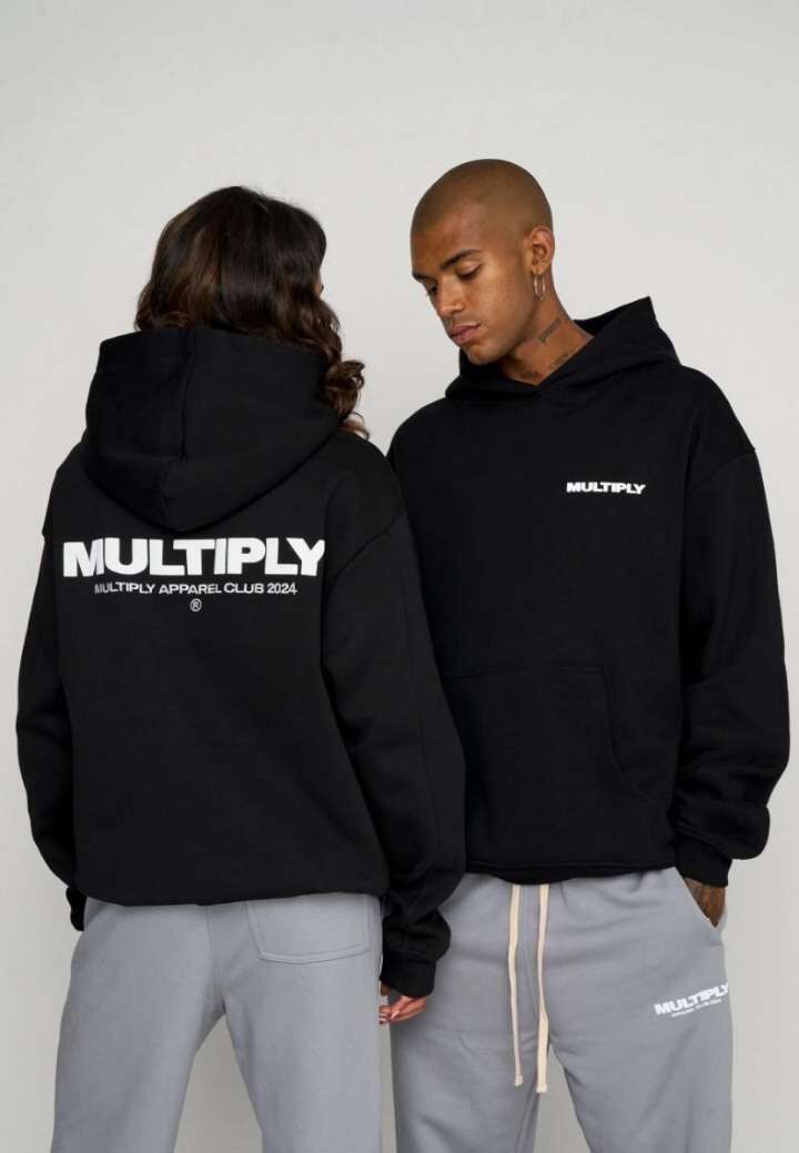Cotton fleece black men's Hoodie