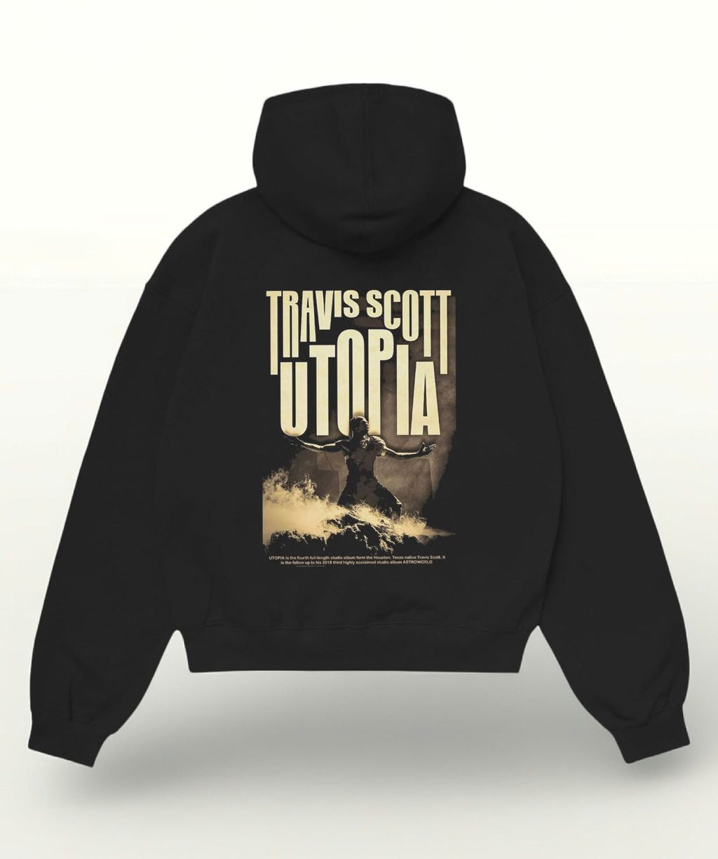 Cotton fleece black men's Hoodie