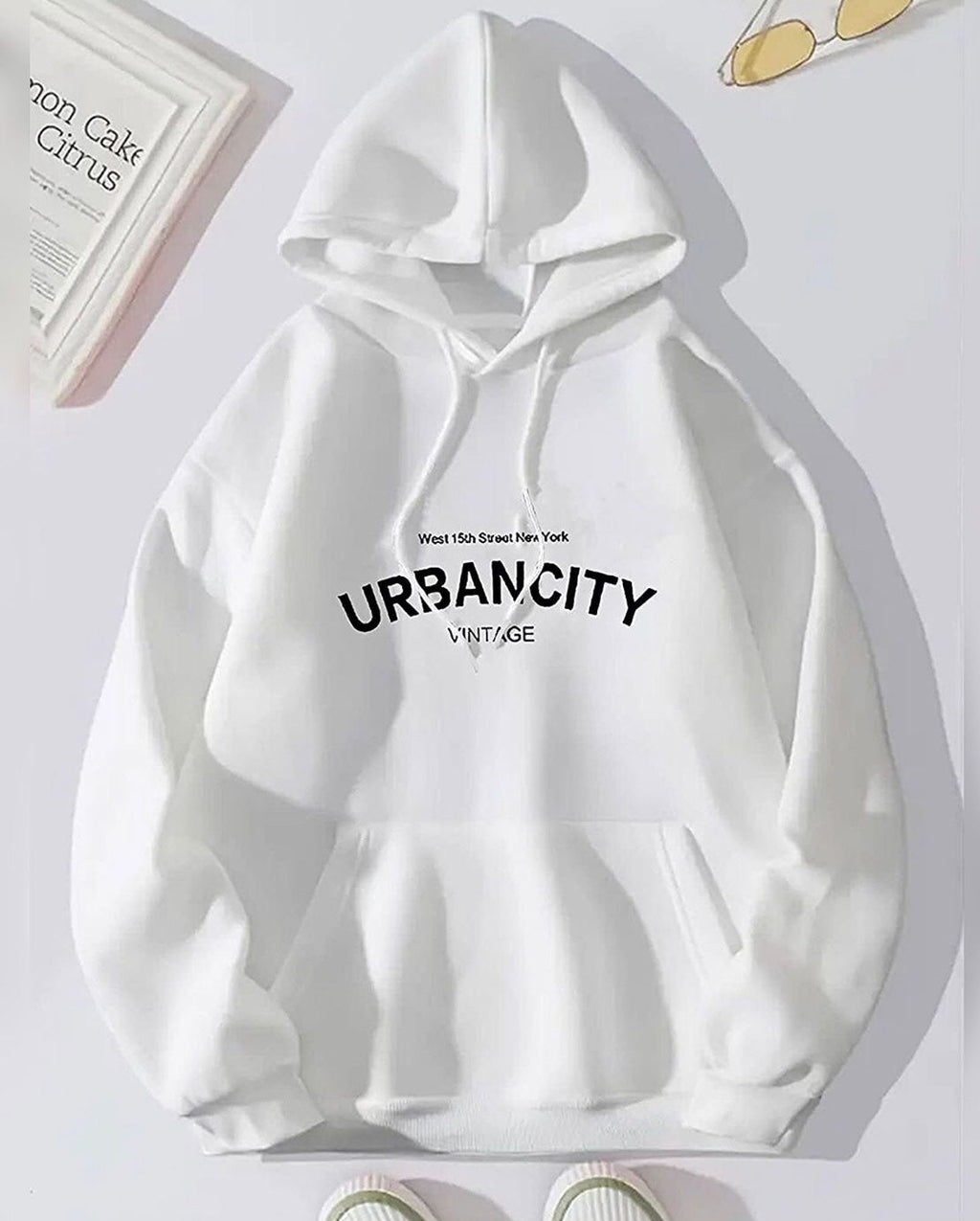 Cotton fleece black men's Hoodie