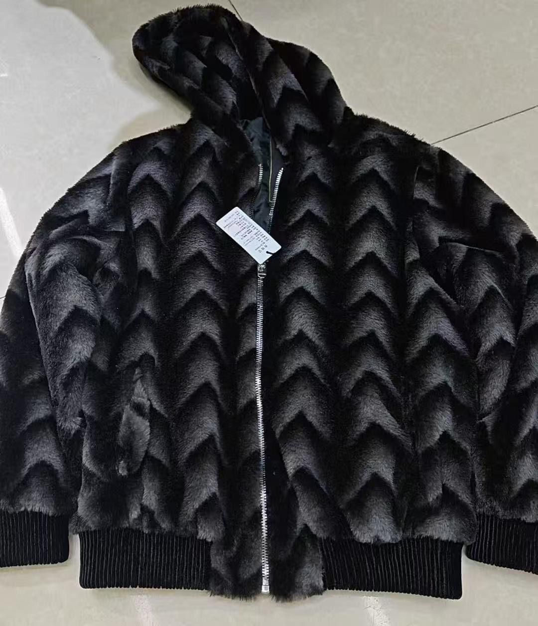 Black Fur Hoodie For Mens